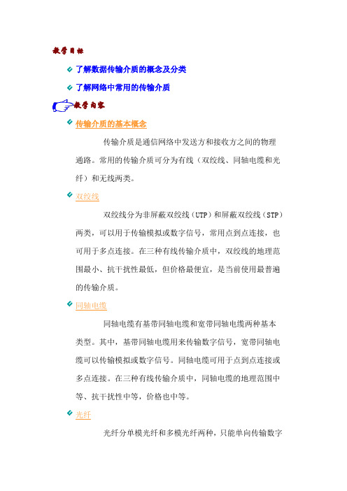 计算机网络中的数据传输介质