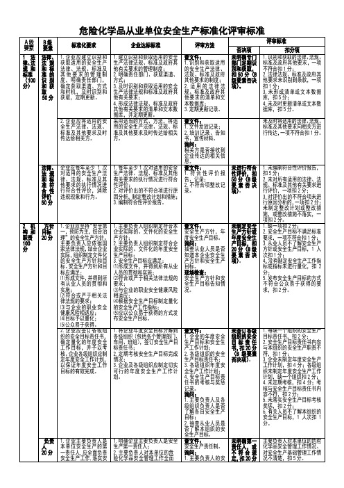 版危险化学品从业单位安全生产标准化评审标准