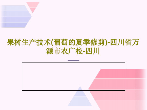 果树生产技术(葡萄的夏季修剪)-四川省万源市农广校-四川34页PPT