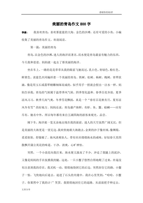 美丽的青岛作文800字