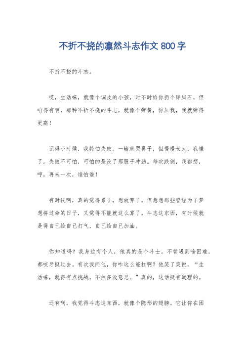 不折不挠的凛然斗志作文800字