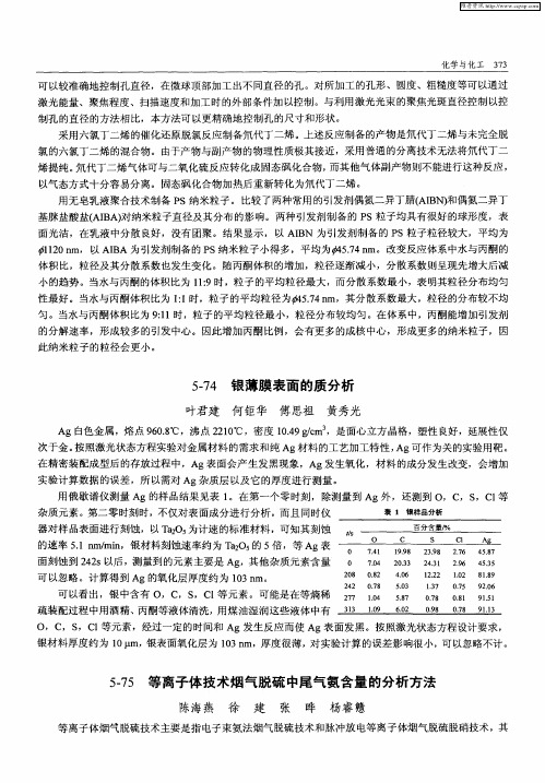 等离子体技术烟气脱硫中尾气氨含量的分析方法