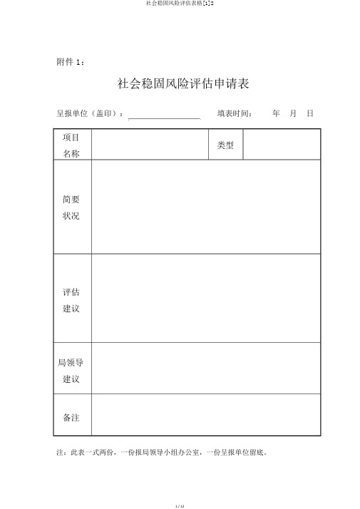 社会稳定风险评估表格[1]2