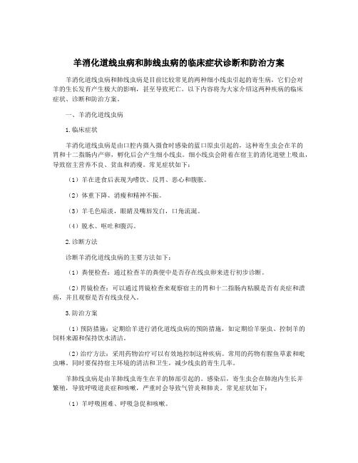 羊消化道线虫病和肺线虫病的临床症状诊断和防治方案