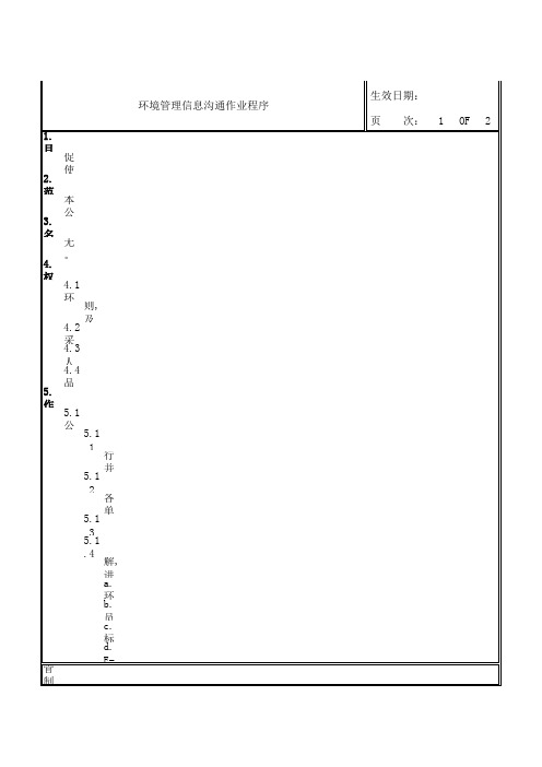 环境管理信息沟通作业程序