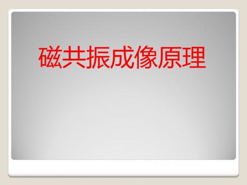 简易磁共振成像原理课件