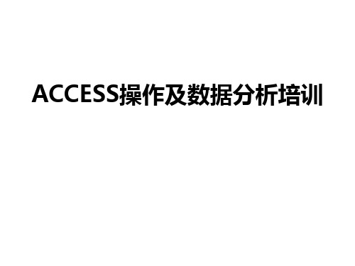 ACCESS操作及数据分析