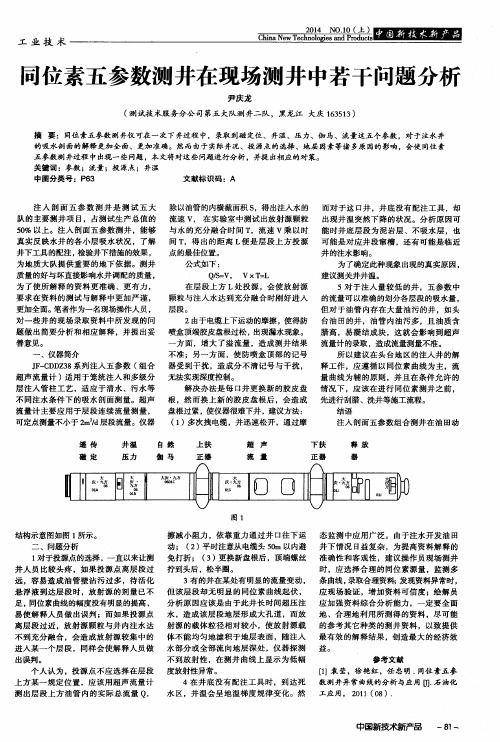 同位素五参数测井在现场测井中若干问题分析