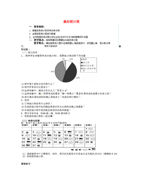 数学知识点浙教版数学七年级下册6.3《扇形统计图》word教案-总结