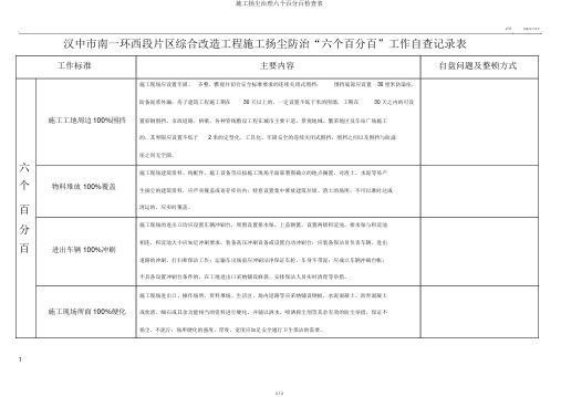 施工扬尘治理六个百分百检查表