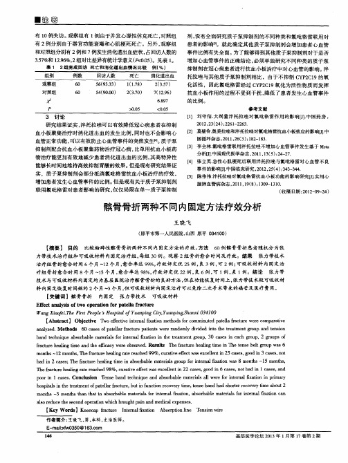 髌骨骨折两种不同内固定方法疗效分析