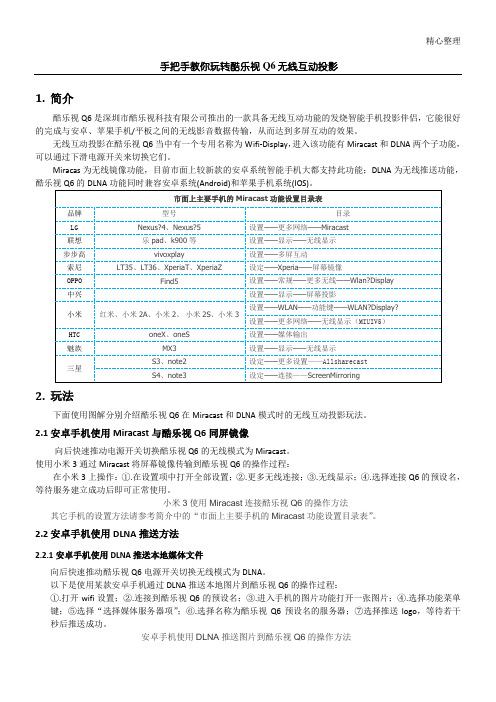 手把手教你玩转酷乐视Q6无线互动投影