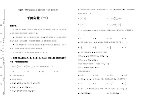 人教版高中数学必修4第二章单元测试(二)- Word版含答案