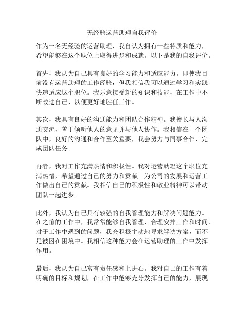 无经验运营助理自我评价