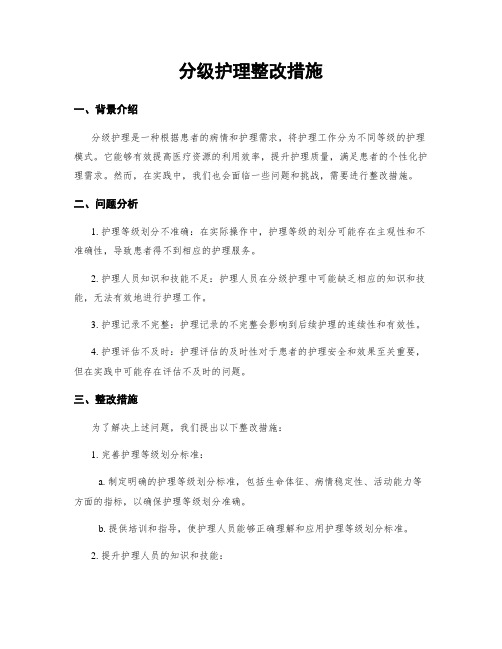 分级护理整改措施