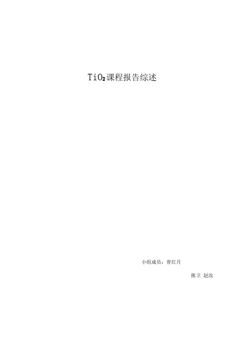 TiO2课程报告综述