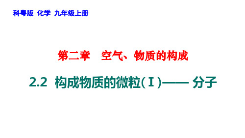 2.2构成物质的微粒(Ⅰ)——分子课件-九年级化学科粤版上册