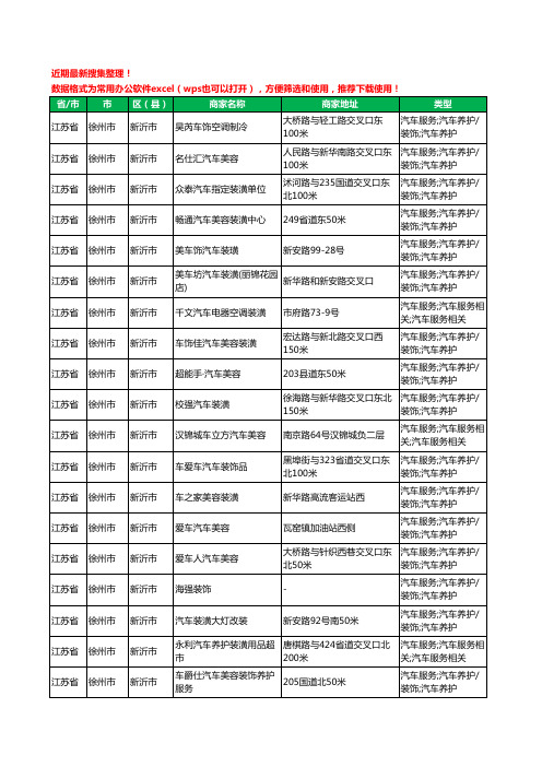 2020新版江苏省徐州市新沂市汽车装具工商企业公司商家名录名单黄页联系方式大全99家