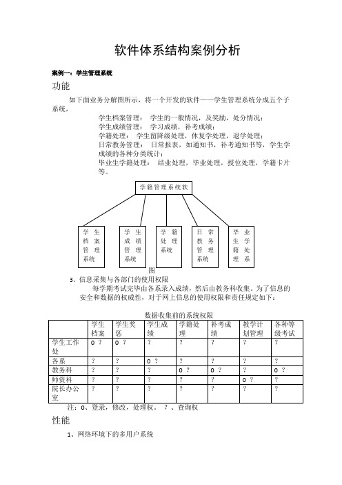 软件体系结构案例