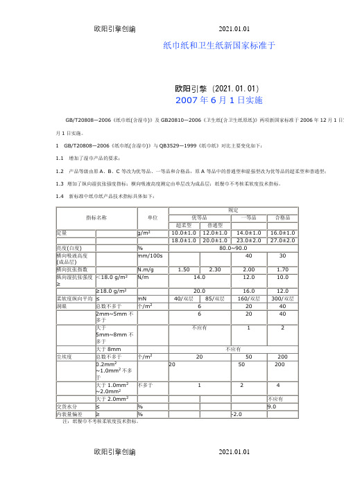 卫生纸标准之欧阳引擎创编