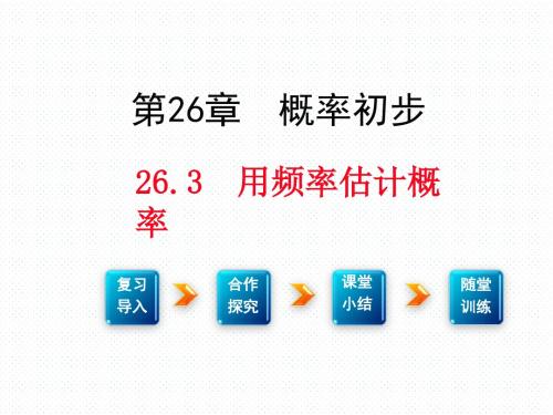 HK沪科版 初三九年级数学 下册第二学期春 部优公开课堂教学课件 第二十六章 概率初步 26.3 用频率估计概率