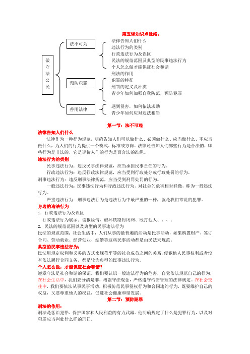 道德与法治上第5课知识点汇总