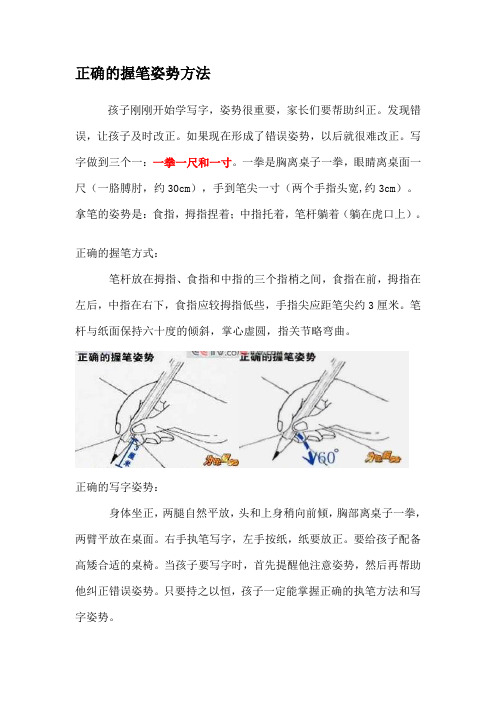 正确的握笔姿势方法(附图)