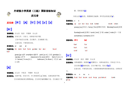 外研版小学英语(三起)国际音标知识(6)-后元音