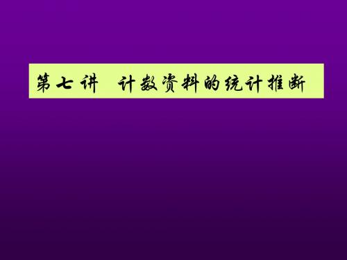 计数资料的统计推断