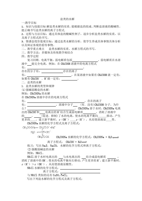 盐类水解教案 文档