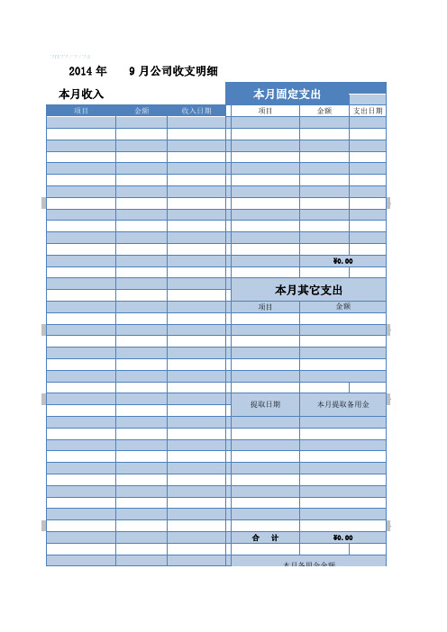 公司收支明细表