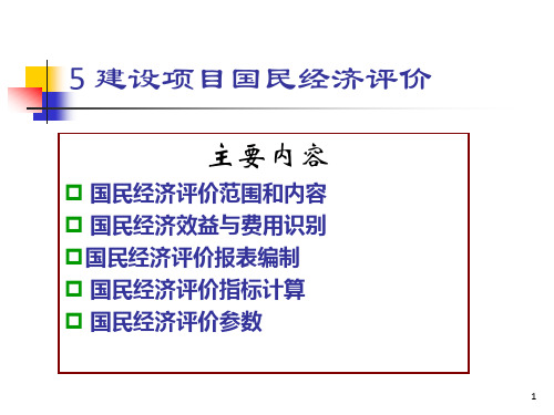 国民经济评价及社会评价