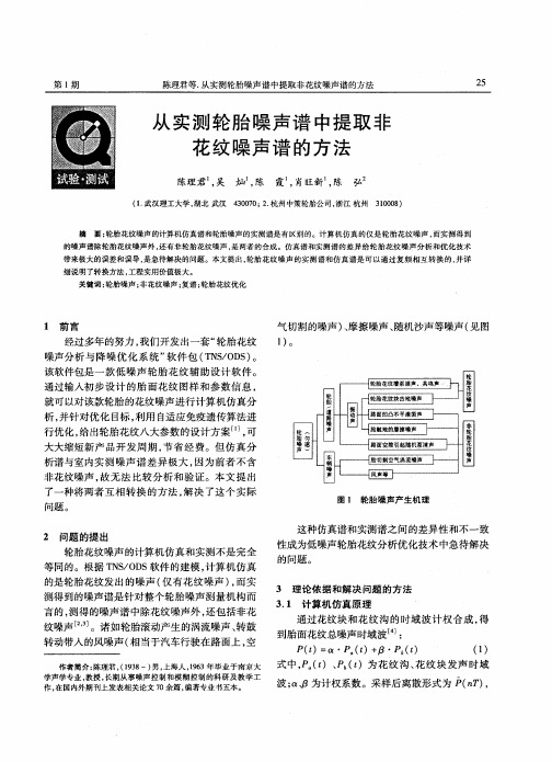 从实测轮胎噪声谱中提取非花纹噪声谱的方法