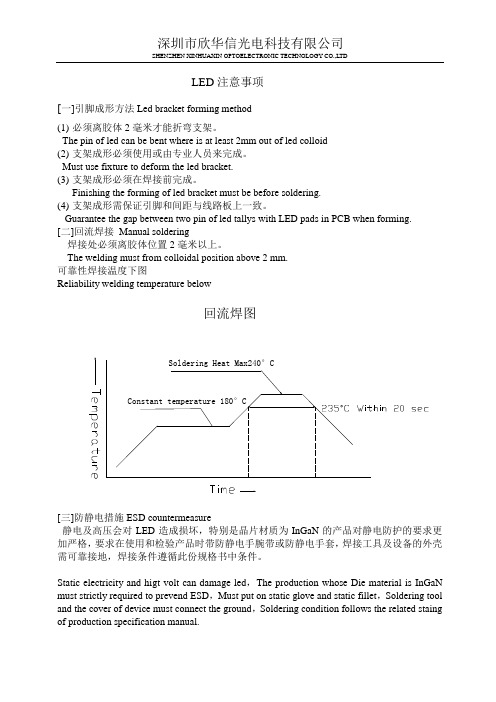 LED注意事项及回流焊示意图