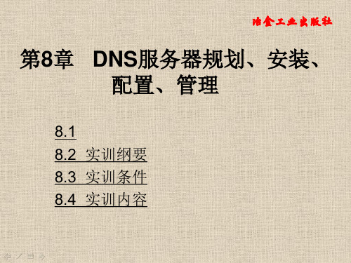 第8章DNS服务器规划安装、配置管理精品PPT课件