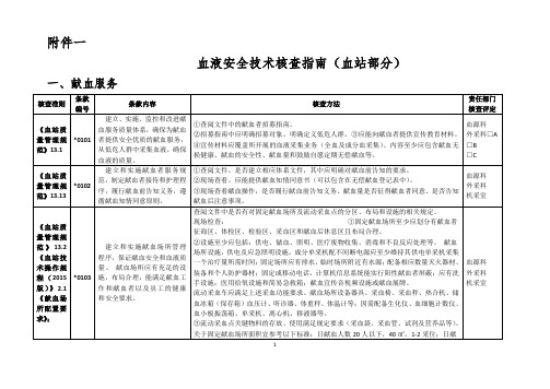 血液安全技术核查指南(血站部分)(终版)9.17