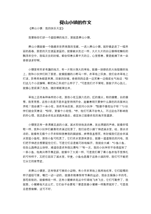 舜山小镇的作文