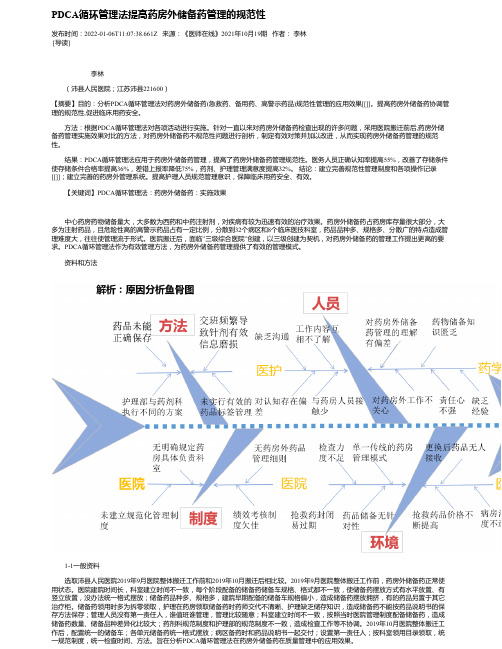 PDCA循环管理法提高药房外储备药管理的规范性