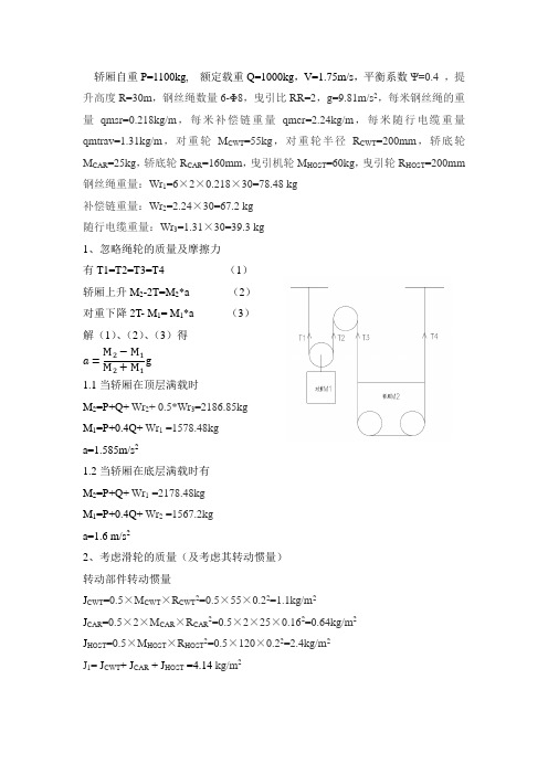 电梯系统-转动惯量计算