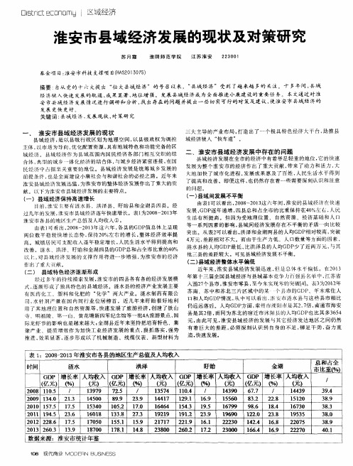 淮安市县域经济发展的现状及对策研究