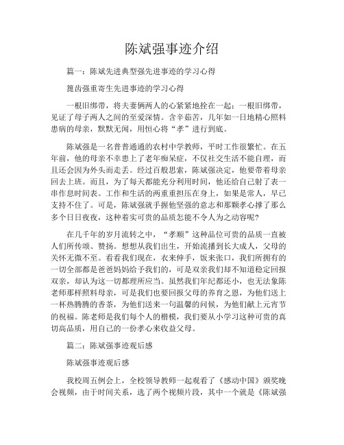 陈斌强事迹介绍