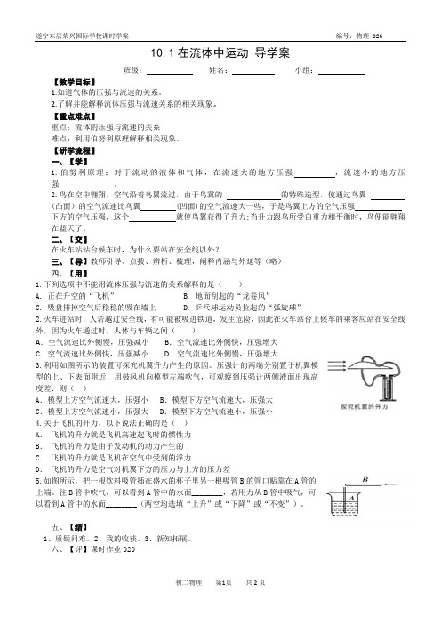 10.1在流体中运动导学案