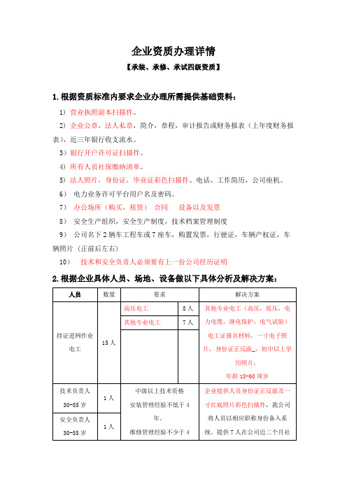 新版四级承装修试资质办理流程