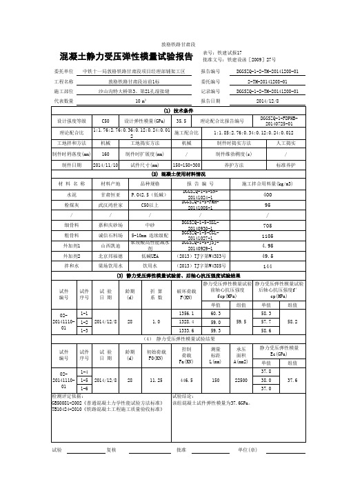 弹性模量全套表格