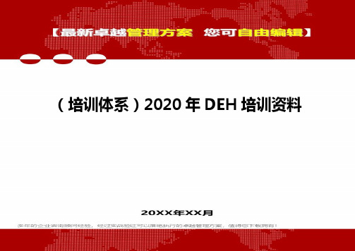 2020年(培训体系)DEH培训资料