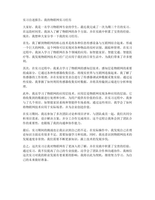 物联网实习自述报告