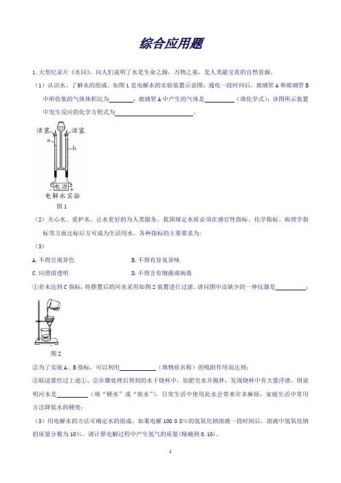 河南省中考化学考点拓展综合应用题