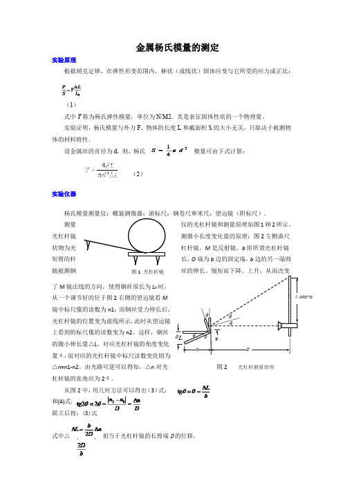 实验：金属杨氏模量的测定