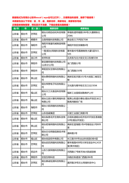 2020新版山东省烟台市网络科技有限公司工商企业公司商家名录名单黄页联系电话号码地址大全344家