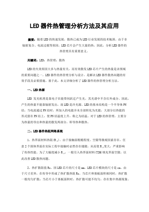 LED器件热管理分析方法及其应用